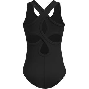 Zaclotre Ballet Leotards for Girls Hollow Back Sleeveless Dance Outfits Gymnastics Leotard Tank Bodysuit(Black)