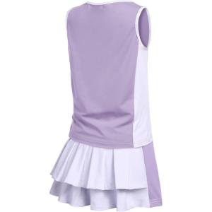Zaclotre Girls Tennis Golf Dress Outfit Sleeveless Tank Top and Skorts Sets Sport Skirt with Shorts(Light Purple)