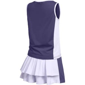 Zaclotre Girls Tennis Golf Dress Outfit Sleeveless Tank Top and Skorts Sets Sport Skirt with Shorts(Navy Blue)