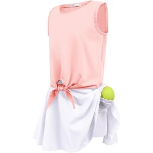 Zaclotre Girls Tennis Golf Dress Outfit Tank Top and Skorts Skirts Athletic Sets with Shorts Pockets
