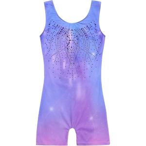 Zaclotre Kid Girls Gymnastic Leotard Sparkly Shiny Diamond Ballet Dance One Piece Outfit(Shiny Multicolor)