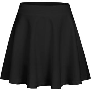Zaclotre Skorts Skirts for Girls Elastic High Waisted Tennis Skirt with 2 Pockets Athletic Golf Workout Sports Shorts(Black)