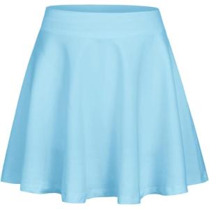 Zaclotre Skorts Skirts for Girls Elastic High Waisted Tennis Skirt with 2 Pockets Athletic Golf Workout Sports Shorts(Clear Blue)