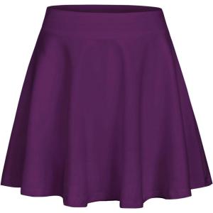 Zaclotre Skorts Skirts for Girls Elastic High Waisted Tennis Skirt with 2 Pockets Athletic Golf Workout Sports Shorts(Purple)