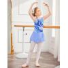 Zaclotre Kid Girls Sparkly Dance Leotard with Skirt Hi-Low Shiny Ballet Dance Dresses(Blue Marble)