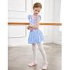 Zaclotre Girls Ruffle Sleeve Ballet Leotards with Shiny Skirts Crisscross Back Dance Outfits Toddler Tutu Dress(Butterfly)