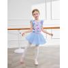 Zaclotre Girls Ruffle Sleeve Ballet Leotards with Shiny Skirts Crisscross Back Dance Outfits Toddler Tutu Dress(Butterfly)