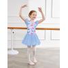 Zaclotre Girls Ruffle Sleeve Ballet Leotards with Shiny Skirts Crisscross Back Dance Outfits Toddler Tutu Dress(Butterfly)