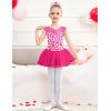 Zaclotre Girls Ballet Leotards Sparkly Sleevesless Mesh Dance Dress Tutu Ballerina Costume for Kids(Love Heart)