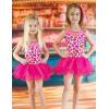 Zaclotre Girls Ballet Leotards Sparkly Sleevesless Mesh Dance Dress Tutu Ballerina Costume for Kids(Love Heart)