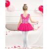 Zaclotre Girls Ballet Leotards Sparkly Sleevesless Mesh Dance Dress Tutu Ballerina Costume for Kids(Love Heart)