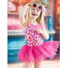 Zaclotre Girls Ballet Leotards Sparkly Sleevesless Mesh Dance Dress Tutu Ballerina Costume for Kids(Love Heart)