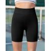 Zaclotre Girls Bike Shorts with Pockets Kids 5″ High Waisted Yoga Workout Athletic Running Volleyball Spandex Shorts(Black)