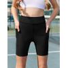 Zaclotre Girls Bike Shorts with Pockets Kids 5″ High Waisted Yoga Workout Athletic Running Volleyball Spandex Shorts(Black)
