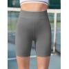 Zaclotre Girls Bike Shorts with Pockets Kids 5″ High Waisted Yoga Workout Athletic Running Volleyball Spandex Shorts(Dark Grey)