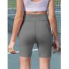Zaclotre Girls Bike Shorts with Pockets Kids 5″ High Waisted Yoga Workout Athletic Running Volleyball Spandex Shorts(Dark Grey)