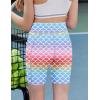 Zaclotre Girls Bike Shorts with Pockets Kids 5″ High Waisted Yoga Workout Athletic Running Volleyball Spandex Shorts(Gradient Mermaid)