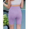 Zaclotre Girls Bike Shorts with Pockets Kids 5″ High Waisted Yoga Workout Athletic Running Volleyball Spandex Shorts(Lilac)