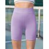 Zaclotre Girls Bike Shorts with Pockets Kids 5″ High Waisted Yoga Workout Athletic Running Volleyball Spandex Shorts(Lilac)