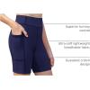 Zaclotre Girls Bike Shorts with Pockets Kids 5″ High Waisted Yoga Workout Athletic Running Volleyball Spandex Shorts(Navy Blue)