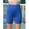 Zaclotre Girls Bike Shorts with Pockets Kids 5″ High Waisted Yoga Workout Athletic Running Volleyball Spandex Shorts(Royal Blue)