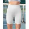 Zaclotre Girls Bike Shorts with Pockets Kids 5″ High Waisted Yoga Workout Athletic Running Volleyball Spandex Shorts(White)