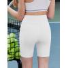 Zaclotre Girls Bike Shorts with Pockets Kids 5″ High Waisted Yoga Workout Athletic Running Volleyball Spandex Shorts(White)