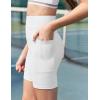 Zaclotre Girls Bike Shorts with Pockets Kids 5″ High Waisted Yoga Workout Athletic Running Volleyball Spandex Shorts(White)