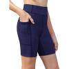 Zaclotre Girls Bike Shorts with Pockets Kids 5″ High Waisted Yoga Workout Athletic Running Volleyball Spandex Shorts(Navy Blue)