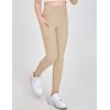 Zaclotre Girls Athletic Leggings with 4 Pockets High Waist Tights Kids Workout Yoga Pants for Running Dance(Khaki)