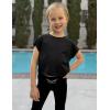 Zaclotre Girls Crop Tops Batwing Short Sleeve T Shirt Quick Dry Drop Shoulder Basic Tees Workout Athletic Shirts(Black)