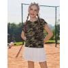 Zaclotre Girls Crop Tops Batwing Short Sleeve T Shirt Quick Dry Drop Shoulder Basic Tees Workout Athletic Shirts(Camouflage)