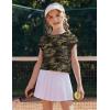 Zaclotre Girls Crop Tops Batwing Short Sleeve T Shirt Quick Dry Drop Shoulder Basic Tees Workout Athletic Shirts(Camouflage)