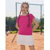 Zaclotre Girls Crop Tops Batwing Short Sleeve T Shirt Quick Dry Drop Shoulder Basic Tees Workout Athletic Shirts(Hot Pink)