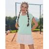 Zaclotre Girls Crop Tops Batwing Short Sleeve T Shirt Quick Dry Drop Shoulder Basic Tees Workout Athletic Shirts(Ice Green)