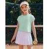 Zaclotre Girls Crop Tops Batwing Short Sleeve T Shirt Quick Dry Drop Shoulder Basic Tees Workout Athletic Shirts(Ice Green)