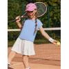 Zaclotre Girls Crop Tops Batwing Short Sleeve T Shirt Quick Dry Drop Shoulder Basic Tees Workout Athletic Shirts(Light Blue)