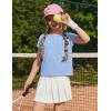 Zaclotre Girls Crop Tops Batwing Short Sleeve T Shirt Quick Dry Drop Shoulder Basic Tees Workout Athletic Shirts(Light Blue)