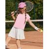 Zaclotre Girls Crop Tops Batwing Short Sleeve T Shirt Quick Dry Drop Shoulder Basic Tees Workout Athletic Shirts(Pink)