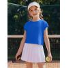 Zaclotre Girls Crop Tops Batwing Short Sleeve T Shirt Quick Dry Drop Shoulder Basic Tees Workout Athletic Shirts(Royal Blue)