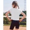Zaclotre Girls Crop Tops Batwing Short Sleeve T Shirt Quick Dry Drop Shoulder Basic Tees Workout Athletic Shirts(White)