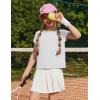 Zaclotre Girls Crop Tops Batwing Short Sleeve T Shirt Quick Dry Drop Shoulder Basic Tees Workout Athletic Shirts(White)