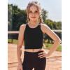 Zaclotre Girls Tank Tops Sleeveless Racerback Crop Tops Double Lined Athletic Shirts for Dance Yoga Workout Kids(Black)