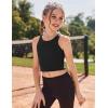 Zaclotre Girls Tank Tops Sleeveless Racerback Crop Tops Double Lined Athletic Shirts for Dance Yoga Workout Kids(Black)