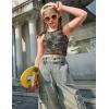 Zaclotre Girls Tank Tops Sleeveless Racerback Crop Tops Double Lined Athletic Shirts for Dance Yoga Workout Kids(Camouflage)