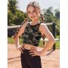 Zaclotre Girls Tank Tops Sleeveless Racerback Crop Tops Double Lined Athletic Shirts for Dance Yoga Workout Kids(Camouflage)