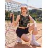 Zaclotre Girls Tank Tops Sleeveless Racerback Crop Tops Double Lined Athletic Shirts for Dance Yoga Workout Kids(Camouflage)