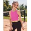 Zaclotre Girls Tank Tops Sleeveless Racerback Crop Tops Double Lined Athletic Shirts for Dance Yoga Workout Kids(Hot Pink)
