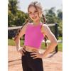 Zaclotre Girls Tank Tops Sleeveless Racerback Crop Tops Double Lined Athletic Shirts for Dance Yoga Workout Kids(Hot Pink)