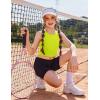 Zaclotre Girls Tank Tops Sleeveless Racerback Crop Tops Double Lined Athletic Shirts for Dance Yoga Workout Kids(Neon Green)